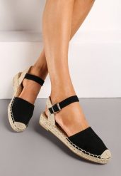 Czarne Espadryle Udekorowane Plecionką Titanias. Czarne espadryle damskie Renee, na lato, bez wzorów, eleganckie, bez obcasa, na obcasie, bez zapięcia. Za 54.99 zł.