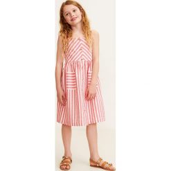 Mango Kids - Sukienka dziecięca Luna 110-152 cm. Białe sukienki dla dziewczynek Mango Kids, bez wzorów, z bawełny, casualowe, bez ramiączek. W wyprzedaży za 59.90 zł.
