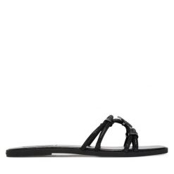 Klapki KARL LAGERFELD. Czarne klapki damskie KARL LAGERFELD, bez wzorów, bez obcasa. Za 547.99 zł.