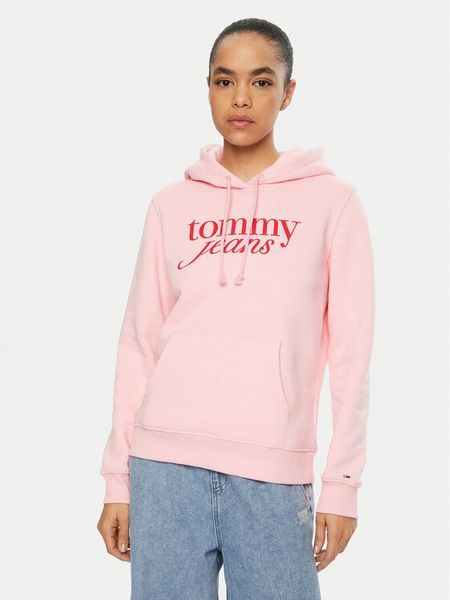 Tommy Jeans Bluza DW0DW20170 Różowy Regular Fit. Czerwone bluzy damskie Tommy Jeans, m, bez wzorów, z bawełny, bez kaptura. Za 219.99 zł.