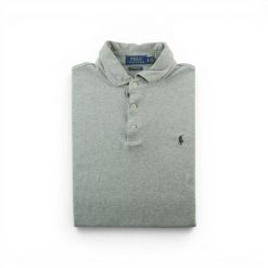 Second life - Polo Ralph Lauren koszulka męska krótki rękaw slim - Stan dobry. Szare koszulki polo męskie Ralph Lauren, l, bez wzorów, z materiału, eleganckie, bez ramiączek. Za 106.46 zł.