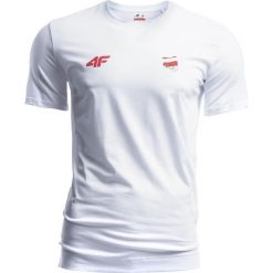 Koszulka męska Polska Pyeongchang 2018 TSM900R - biały. Białe t-shirty męskie 4f, na zimę, m, bez wzorów, z bawełny, bez kołnierzyka. W wyprzedaży za 89.99 zł.