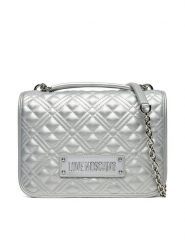 LOVE MOSCHINO Torebka JC4000PP1MLA196B Srebrny. Szare torebki do ręki damskie Love Moschino, bez wzorów, ze skóry, bez dodatków. Za 579.99 zł.