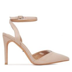 Szpilki DeeZee. Brązowe szpilki damskie DeeZee, bez wzorów, bez obcasa, bez zapięcia. Za 129.99 zł.