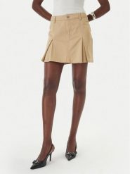 HUGO Spódnica Rundale-2_B 50557342 Beżowy Regular Fit. Brązowe spódnice damskie Hugo, bez wzorów, z bawełny. Za 449.99 zł.