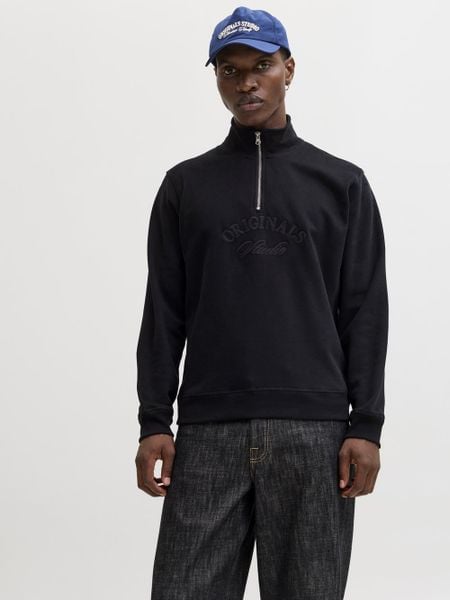 Jack & Jones Bluza Mężczyźni Bawełna czarny, XL. Czarne bluzy męskie Jack & Jones, m, bez wzorów, z bawełny, bez kaptura. Za 89.95 zł.