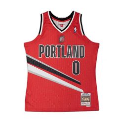 Koszulka NBA Portland Trail Blazers Alternate Damian Lillard 2012/13. Czerwone koszulki sportowe męskie Mitchell & Ness, bez wzorów, bez kołnierzyka, bez ramiączek, do koszykówki. Za 517.00 zł.