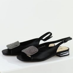 Czarne sandały damskie na obcasie Potocki 43314. Czarne sandały damskie POTOCKI, z aplikacjami, ze skóry, bez obcasa, na obcasie, bez zapięcia. W wyprzedaży za 152.10 zł.