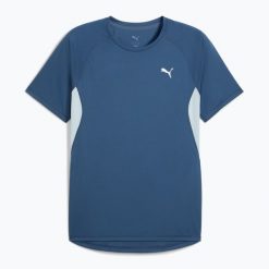 Koszulka do biegania męska PUMA Run Velocity Tee Poly. Niebieskie koszulki sportowe męskie Puma, m, bez wzorów, bez kołnierzyka, bez ramiączek, do biegania. Za 89.99 zł.