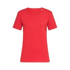 Damska Bawełniana Koszulka Z Elastycznego Materiału O Luźnym Kroju. Czerwone t-shirty damskie Stedman, m, bez wzorów, z bawełny, bez kołnierzyka. Za 75.99 zł.