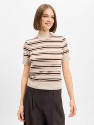Drykorn bluzka z dzianiny Kobiety Lyocell beżowy, L. Brązowe bluzki damskie DRYKORN, l, bez wzorów, z dzianiny, bez kołnierzyka, bez ramiączek. Za 649.95 zł.