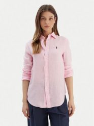 Polo Ralph Lauren Koszula 211970730514 Różowy Regular Fit. Czerwone bluzki damskie Polo Ralph Lauren, xl, bez wzorów, ze lnu, bez kołnierzyka, bez ramiączek. Za 819.99 zł.