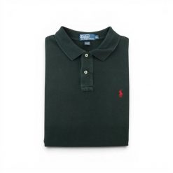 Polo Ralph Lauren koszulka polo męska z krótkim rękawem. Czarne koszulki polo męskie Ralph Lauren, l, bez wzorów, z materiału, casualowe, bez ramiączek. Za 106.46 zł.