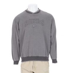 Second life - Męski sweter NFL Pittsburgh Steelers - Jak nowy. Szare swetry przez głowę męskie NFL, m, bez wzorów, bez kołnierzyka. Za 106.46 zł.