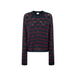 Sweter damski Pepe Jeans Heven. Białe swetry damskie Pepe Jeans, na zimę, bez wzorów, z jeansu, bez kołnierzyka, bez ramiączek, bez kaptura. W wyprzedaży za 254.75 zł.