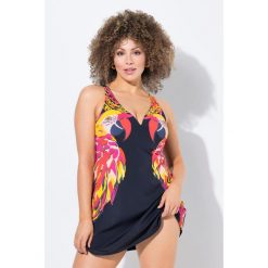 Damska Sukienka Kąpielowa papugi wyjmowane miękkie miseczki z recyklingu. Czarne kostiumy jednoczęściowe damskie Ulla Popken, plus size, bez wzorów, z elastanu, sportowe, plus size. Za 343.99 zł.
