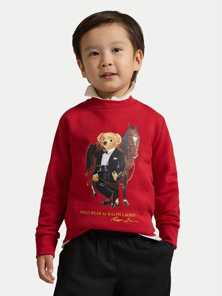Polo Ralph Lauren Bluza 322A10261003 Czerwony Regular Fit. Czerwone bluzy dla chłopców Polo Ralph Lauren, bez wzorów, bez ramiączek, bez kaptura. Za 469.99 zł.