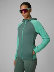 4F Bluza trekkingowa slim z kapturem damska - czerwona M. Brązowe kardigany damskie 4f, m, bez wzorów, długie. Za 249.99 zł.