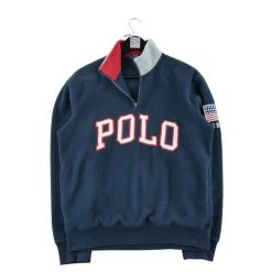 Second life - Polo Ralph Lauren bluza męska polar USA - Jak nowy. Niebieskie bluzy męskie Ralph Lauren, l, bez wzorów, z materiału, bez kaptura. Za 340.76 zł.