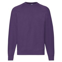 Klasyczna Bluza Raglanowa Unisex Dla Dorosłych. Fioletowe bluzy męskie Fruit of the Loom, m, bez wzorów, bez kaptura. Za 80.99 zł.