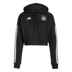 Bluza z kapturem Germany DNA. Czarne bluzy damskie Adidas, bez wzorów, z kapturem, do piłki nożnej. Za 259.00 zł.