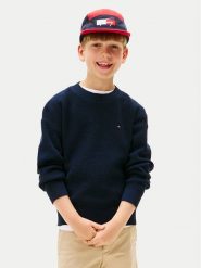 Tommy Hilfiger Sweter KB0KB09756 Granatowy Regular Fit. Niebieskie swetry dla chłopców Tommy Hilfiger, bez wzorów, z bawełny, bez kołnierzyka, bez kaptura. Za 219.99 zł.