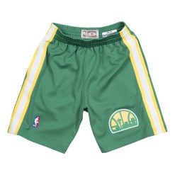 Krótki Seattle Supersonics nba. Zielone krótkie spodenki sportowe męskie Mitchell & Ness, m, bez wzorów, na fitness i siłownię. Za 397.50 zł.