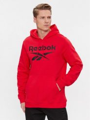 Reebok Bluza Identity Fleece Stacked Logo Pullover Hoodie IM3281 Czerwony. Czerwone bluzy męskie Reebok, m, bez wzorów, z bawełny, bez kaptura. Za 149.99 zł.