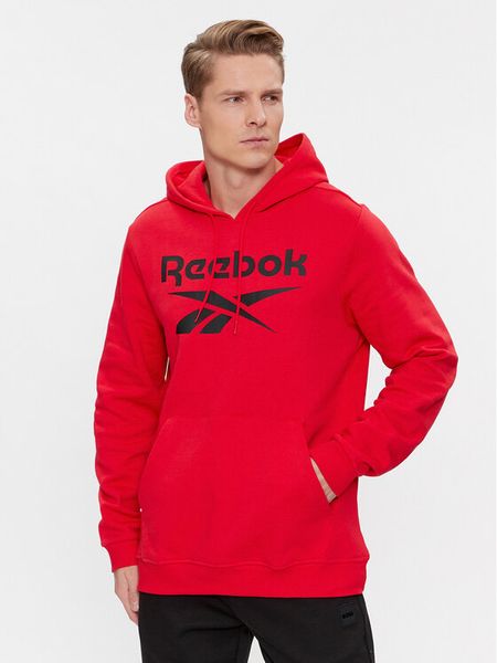 Reebok Bluza Identity Fleece Stacked Logo Pullover Hoodie IM3281 Czerwony. Czerwone bluzy męskie Reebok, m, bez wzorów, z bawełny, bez kaptura. Za 149.99 zł.