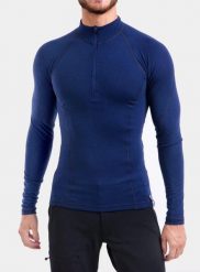 Bluza termoaktywna Sensor Merino DF Tee L/S Zip. Niebieskie bluzy męskie Sensor, na lato, l, bez wzorów, z materiału, bez kaptura. Za 285.99 zł.
