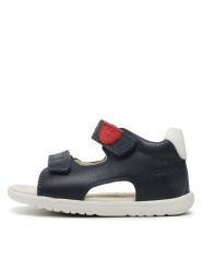Geox Sandały B Sandal Macchia Boy B254VB08554C4002 Granatowy. Niebieskie sandały chłopięce Geox, ze skóry, bez zapięcia. Za 149.99 zł.