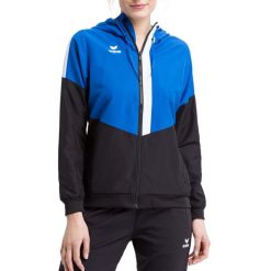 Damska kurtka z kapturem Erima Tracktop Squad. Czarne bluzy sportowe damskie Erima, xs, bez wzorów, z kapturem, do piłki ręcznej. W wyprzedaży za 154.50 zł.