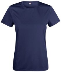 Clique Basic Active-T Women koszulka damska 100% poliester UV/50 – dark navy. Niebieskie koszulki sportowe damskie CLIQUE, m, bez wzorów, z poliesteru, bez kołnierzyka, bez ramiączek, na fitness i siłownię. Za 103.61 zł.