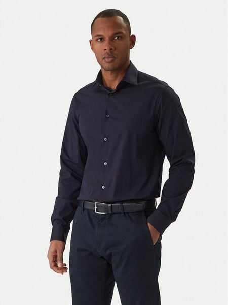 Calvin Klein Koszula Essential LV019EU001 Granatowy Regular Fit. Niebieskie koszule męskie Calvin Klein, m, bez wzorów, z bawełny, bez kołnierzyka, bez ramiączek. Za 213.99 zł.