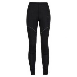 Spodnie termoaktywne damskie Odlo Active X-Warm Eco. Czarne spodnie materiałowe damskie Odlo, na zimę, m, bez wzorów, sportowe, narciarskie. Za 299.99 zł.