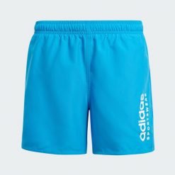 Szorty do pływania dla dzieci adidas Sportswear Essentials Logo CLX. Białe spodenki dla dziewczynek Adidas, bez wzorów, z materiału, klasyczne. Za 129.00 zł.