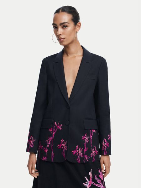 Desigual Marynarka 25SWEWX1 Czarny Regular Fit. Czarne żakiety damskie Desigual, m, bez wzorów, z bawełny. Za 319.99 zł.