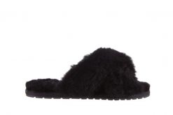 Kapcie Emu Mayberry Black 21 119127, Czarny, Futro naturalne - 36. Czarne kapcie damskie EMU, bez wzorów, z futra. W wyprzedaży za 134.10 zł.
