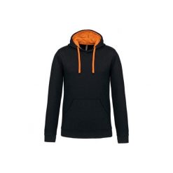 Kontrastowa bluza z kapturem Kariban. Brązowe bluzy męskie KARIBAN, m, bez wzorów, z kapturem. Za 166.50 zł.