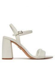 Steve Madden Sandały Mareena SM11003691 Biały. Białe sandały damskie Steve Madden, bez wzorów, ze skóry, bez obcasa, na słupku, bez zapięcia. Za 359.99 zł.