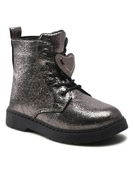 Nelli Blu Kozaki CM211102-12 Srebrny. Szare buty zimowe dziewczęce Nelli Blu, bez wzorów, ze skóry, bez zapięcia. Za 129.99 zł.