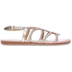 Obuwie damskie Gioseppo ORLAND Platinum (75107-P-Platinum). Szare sandały damskie Gioseppo, bez wzorów, bez obcasa, bez zapięcia. Za 209.00 zł.