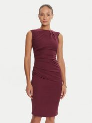 Rinascimento Sukienka koktajlowa CFC0125332003 Bordowy Slim Fit. Fioletowe sukienki damskie Rinascimento, s, bez wzorów, z syntetyku, wizytowe, bez kołnierzyka, bez ramiączek. Za 339.99 zł.