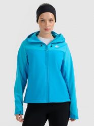 4F Kurtka softshell wiatroodporna membrana 8000 damska - niebieska S. Niebieskie kurtki damskie 4f, s, bez wzorów, z softshellu, bez kaptura. Za 299.99 zł.