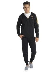 Bluza z bawełna z kaptur na trening na co dzień. Czarne bluzy męskie LEONE 1947 APPAREL, m, bez wzorów, z bawełny, bez kaptura, na fitness i siłownię. Za 147.31 zł.