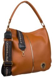 Shopperka brązowa Peterson [DH] PTN 19112. Brązowe torebki shopper damskie Peterson, bez wzorów, ze skóry ekologicznej, bez dodatków. Za 239.99 zł.