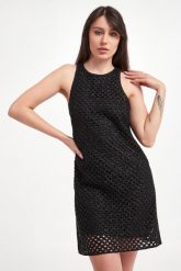 Sukienka ażurowa mini TWINSET. Sukienki damskie Twinset Milano, w ażurowe wzory, bez kołnierzyka, bez ramiączek, mini. W wyprzedaży za 1,131.63 zł.