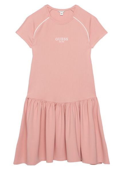 Guess Sukienka codzienna J6RK02 KCY62 Różowy Regular Fit. Czerwone sukienki dla dziewczynek Guess, z aplikacjami, bez ramiączek. Za 284.99 zł.