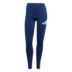 Damskie legginsy adidas Train Essentials Big Logo. Niebieskie legginsy sportowe damskie Adidas, s, bez wzorów, z materiału, z podwyższonym stanem, na fitness i siłownię. Za 160.50 zł.