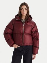 Tommy Hilfiger Kurtka puchowa WW0WW46541 Bordowy Regular Fit. Czerwone kurtki damskie Tommy Hilfiger, l, bez wzorów, z puchu, bez kaptura. Za 1,799.00 zł.